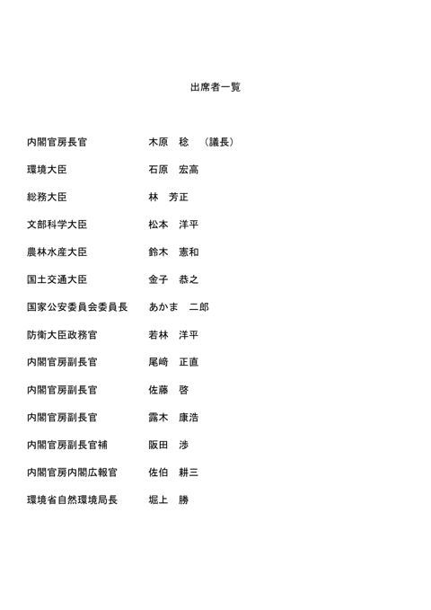 出席者一覧