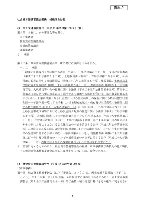 【資料2】 社会資本整備審議会関係組織法令抄録