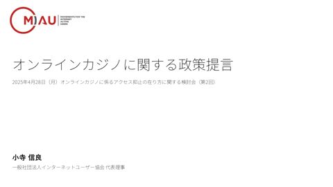 オンラインカジノに関する政策提言（小寺参考人）