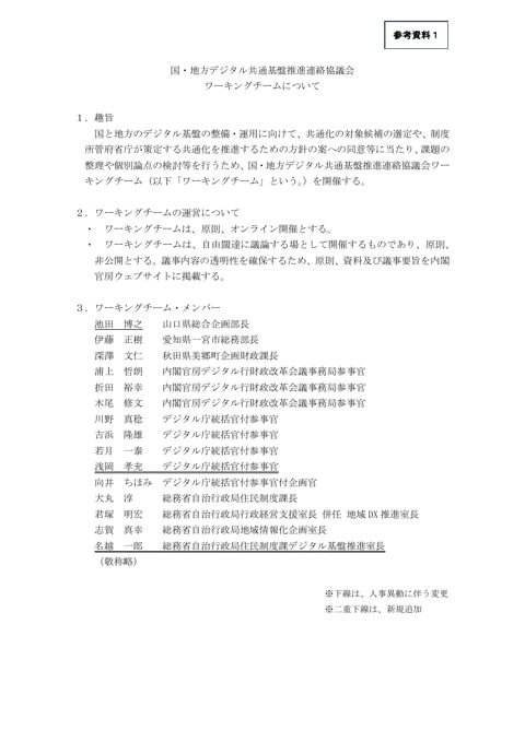 ワーキングチーム運営要領