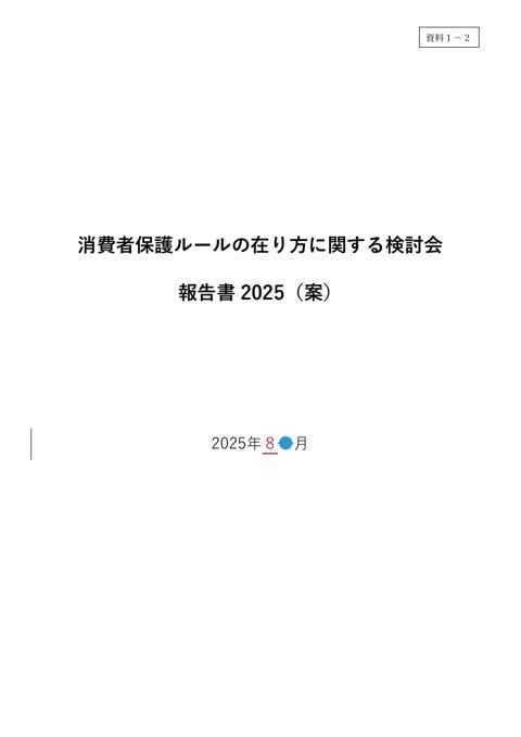 消費者保護ルールの在り方に関する検討会報告書2025（案）