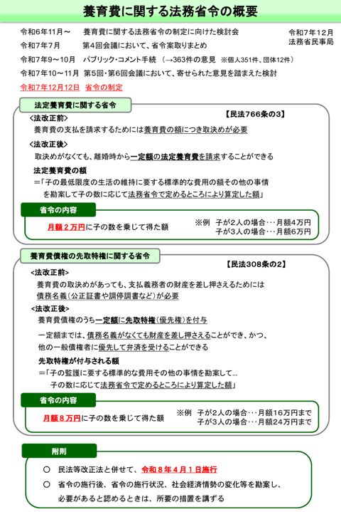 養育費に関する法務省令概要 【ＰＤＦ】