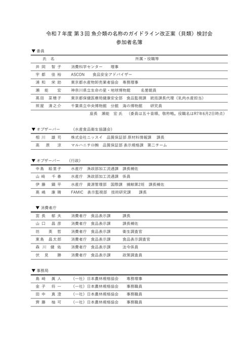 第3回令和7年度委員会参加者名簿