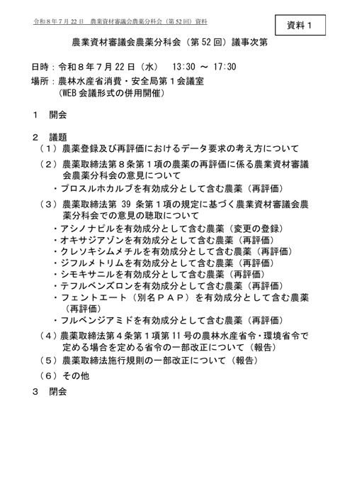 議事次第