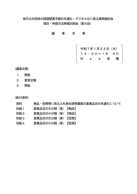 議事次第