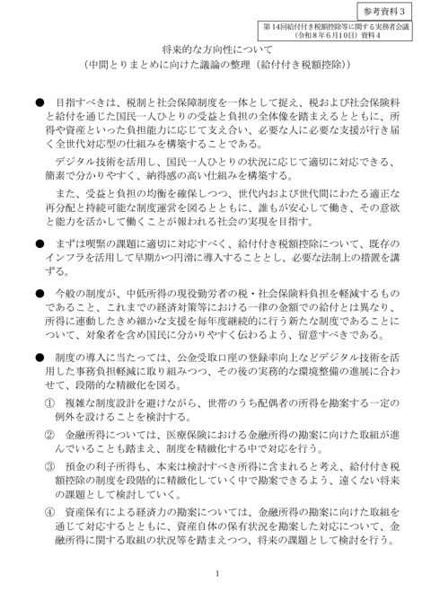 将来的な方向性について(中間とりまとめに向けた議論の整理(給付付き税額控除))((令和8年6月10日)資料4)