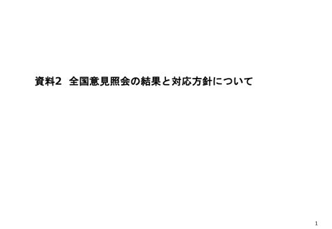 資料2：追加意見照会結果を踏まえた全国意見照会の結果と対応方針について