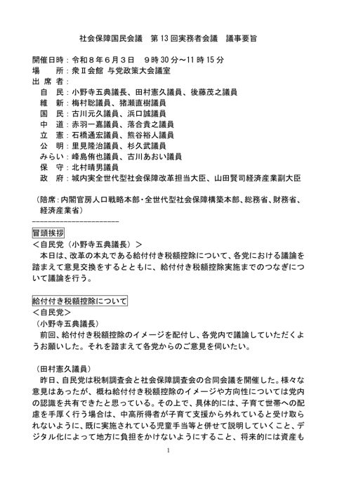 議事要旨 の表紙