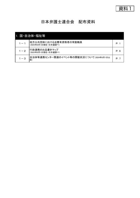 資料１ 国・自治体・福祉等