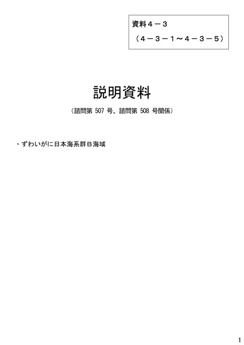 資料4-3 説明資料（諮問第507号、諮問第508号関係）ずわいがに日本海系群B海域