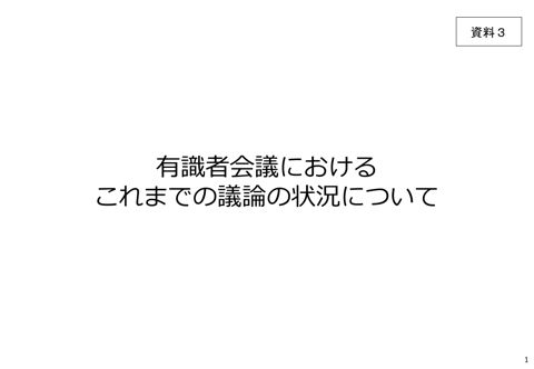 有識者会議におけるこれまでの議論の状況について
