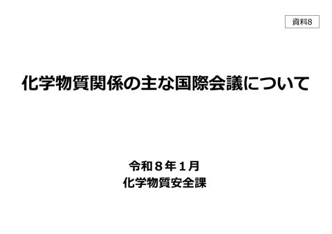 化学物質関係の主な国際会議について