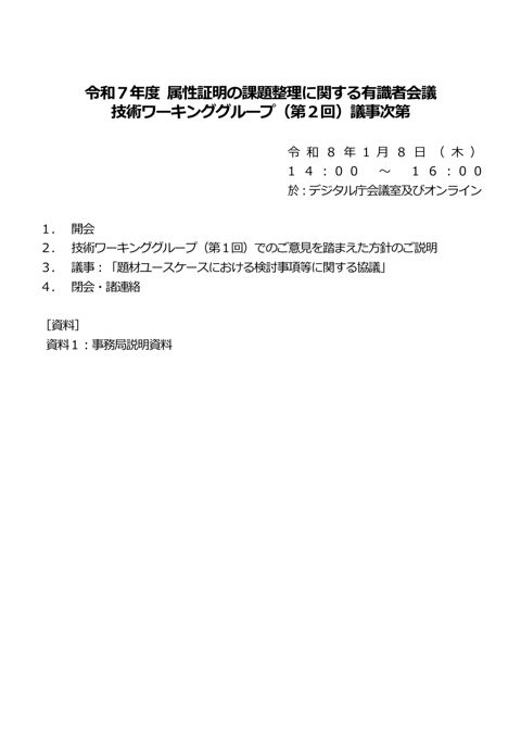 議事次第 の表紙