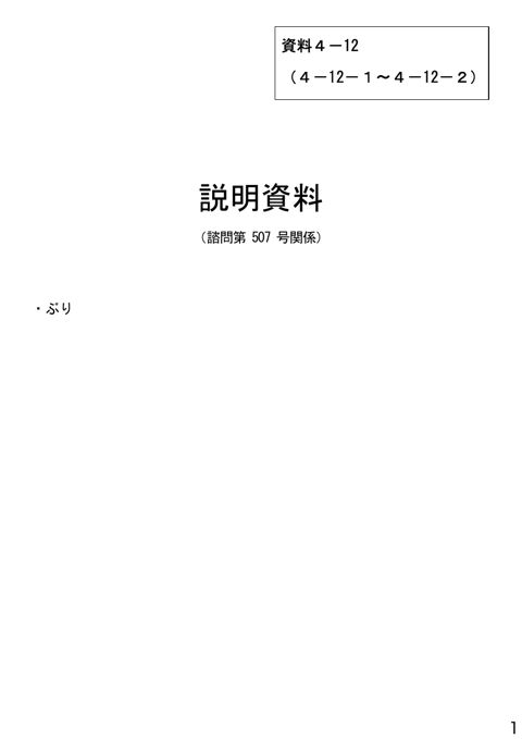 資料4-12 説明資料（諮問第507号関係）ぶり