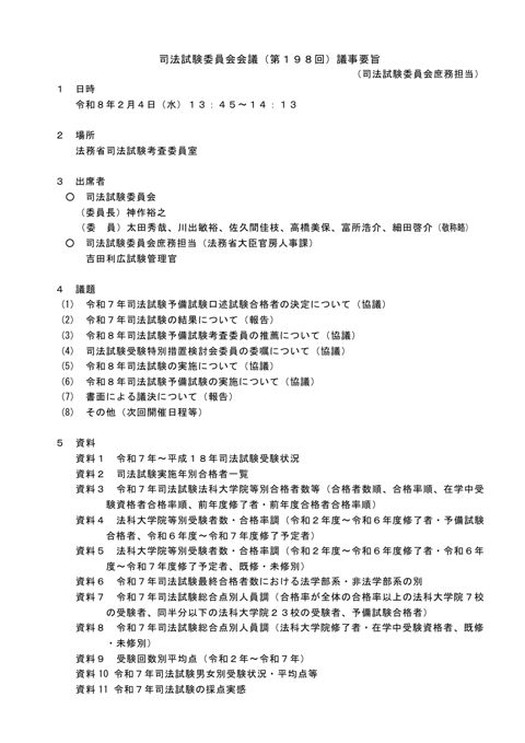 司法試験委員会会議第198回