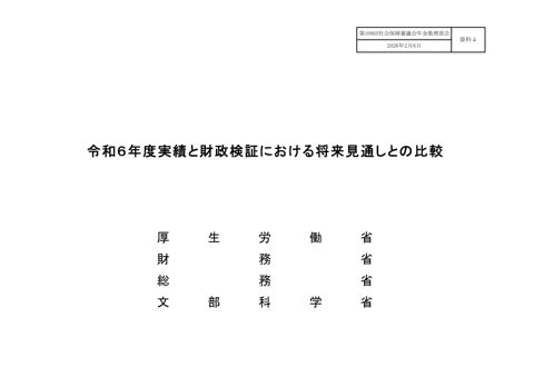資料４ 令和６年度実績と財政検証における将来見通しとの比較［PDF形式：337KB］