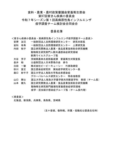 委員名簿 の表紙