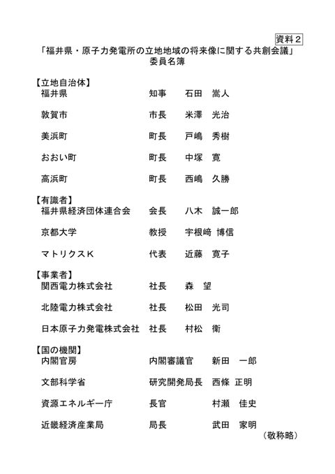 資料2 委員名簿
