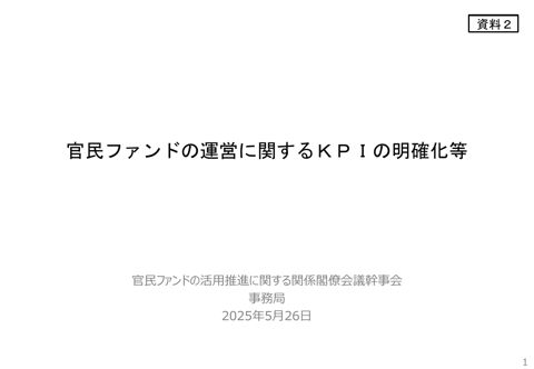 官民ファンドの運営に関するＫＰＩの明確化等
