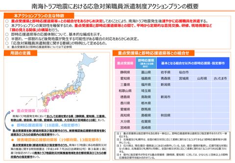 資料2 南海トラフ地震における応急対策職員派遣制度アクションプランの概要