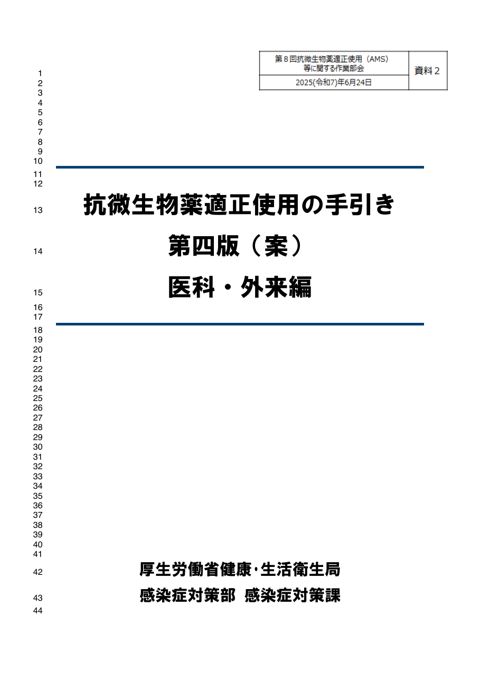 【資料２】抗微生物薬適正使用の手引き 第４版 医科外来編（案）［2.8MB］
