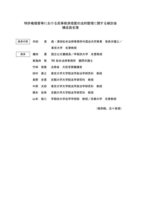構成員名簿 の表紙