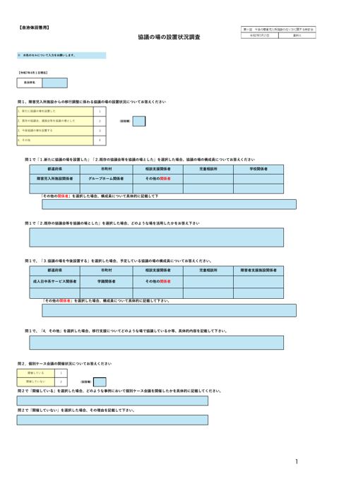 【資料5】【自治体調査】協議の場について