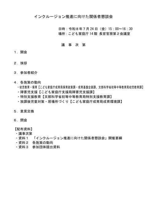 議事次第 の表紙