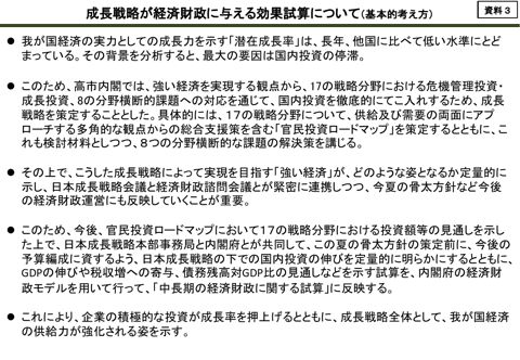 成長戦略が経済財政に与える効果試算について