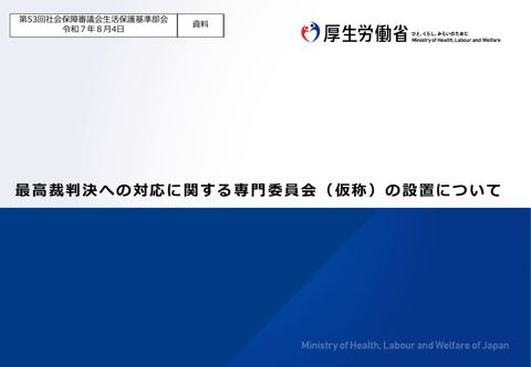 （資料）最高裁判決への対応に関する専門委員会（仮称）の設置について［PDF形式：219KB］