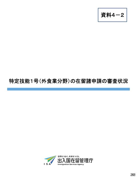 資料4-2 特定技能1号(外食業分野)の在留諸申請の審査状況