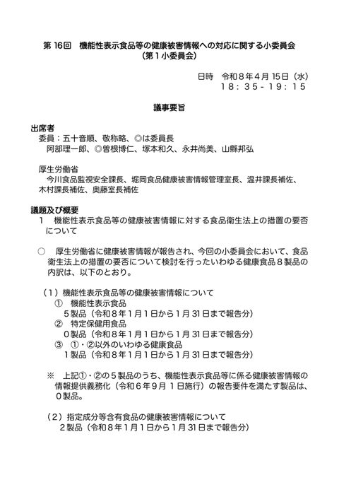 議事要旨［PDF形式：6KB］ の表紙