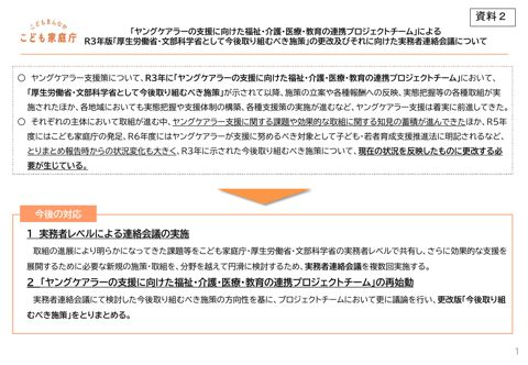 3．ヤングケアラー関連施策に係る実務者連絡会議の議論状況