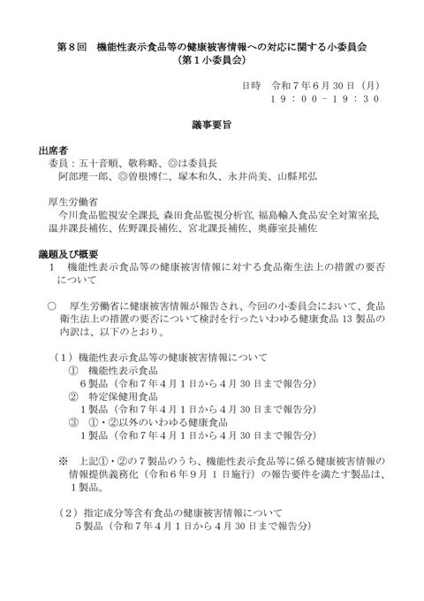 議事要旨［PDF形式：91KB］ の表紙