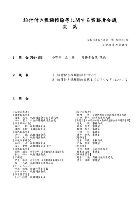 給付付き税額控除等に関する実務者会議(第13回) 議事次第