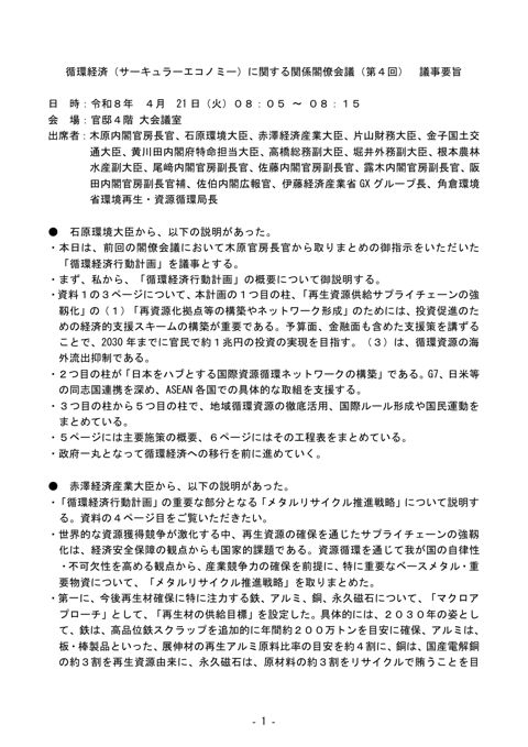 議事要旨 の表紙