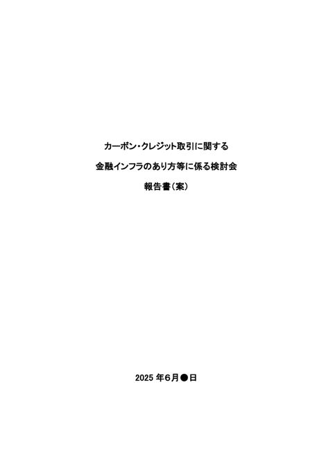 カーボン・クレジット取引に関する金融インフラのあり方等に係る検討会報告書（案）