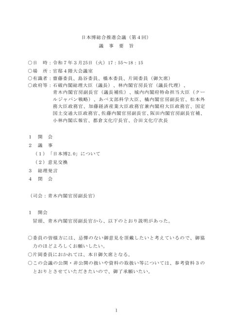 議事要旨 の表紙