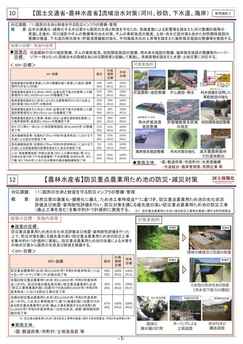 第1次国土強靱化実施中期計画に位置付けのある推進が特に必要となる施策(個票)(抜粋)