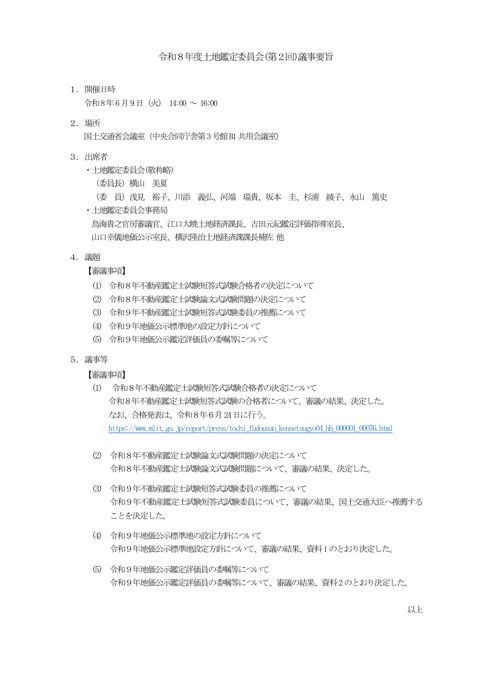 議事要旨 の表紙