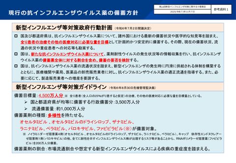 【参考資料】抗インフルエンザウイルス薬の備蓄方針等［PDF形式：441KB］