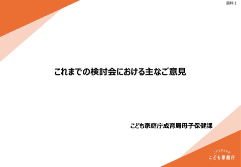 資料1 これまでの検討会における主なご意見