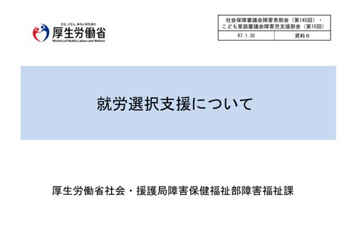 資料６ 就労選択支援について［PDF形式：5.8MB］