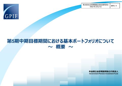 資料１-４ 第５期中期目標期間における基本ポートフォリオについて（概要）［PDF形式：697KB］