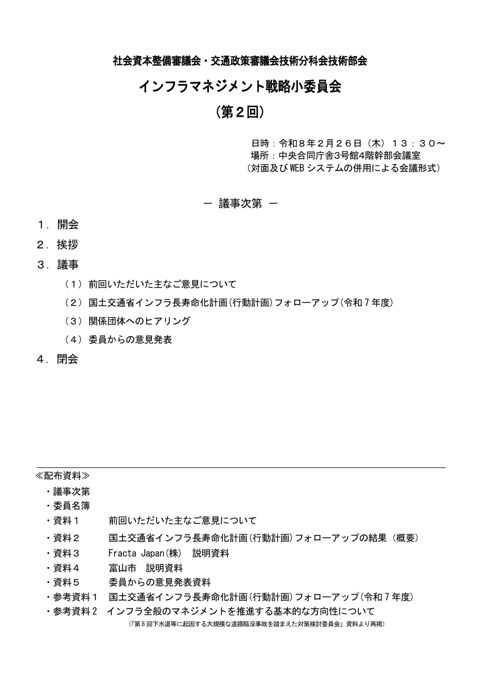 議事次第 の表紙