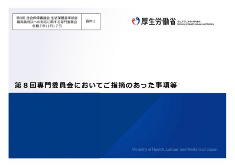 【資料１】第８回専門委員会においてご指摘のあった事項等［PDF形式：4.5MB］