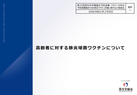 03資料１ 高齢者に対する肺炎球菌ワクチンについて［PDF形式：1.8MB］