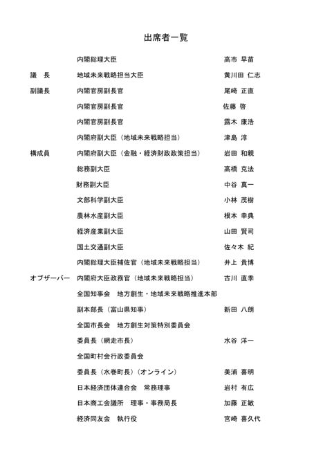 出席者一覧