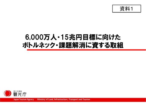【資料１】6,000万人・15兆円目標に向けたボトルネック・課題解消に資する取組