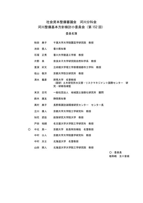 社会資本整備審議会 河川分科会